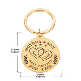 Mother's Love Heart Shape Engraved Letters Keychain Gift