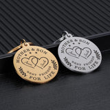 Mother's Love Heart Shape Engraved Letters Keychain Gift