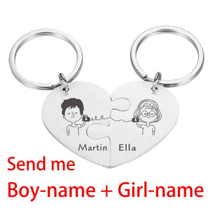 Valentine Couple Keychains 2pcs Boyfriend Keychain Personalized Gift