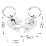 Valentine Couple Keychains 2pcs Boyfriend Keychain Personalized Gift