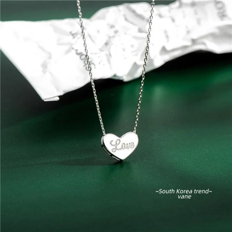 925 Silver Heart Pendant Necklace for Women Party
