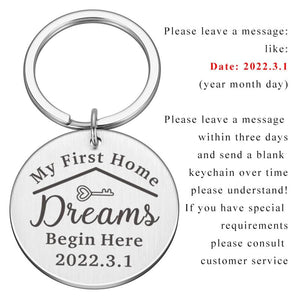 Personalized Stainless Steel Key Chain Engraved Date Keychains