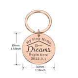 Personalized Stainless Steel Key Chain Engraved Date Keychains