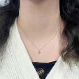 Purple Zircon Necklace 925 Silver Women Jewelry Pendant Chain Gift Set