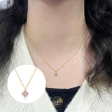 Purple Zircon Necklace 925 Silver Women Jewelry Pendant Chain Gift Set
