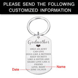 Personalized Godmother Name Keychain Stainless Steel Keyring