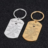 Personalized Godmother Name Keychain Stainless Steel Keyring