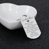 Personalized Godmother Name Keychain Stainless Steel Keyring
