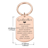 Personalized Godmother Name Keychain Stainless Steel Keyring