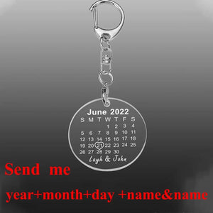 Acrylic Calendar Keychain Couple Gift - Personalized Keychain