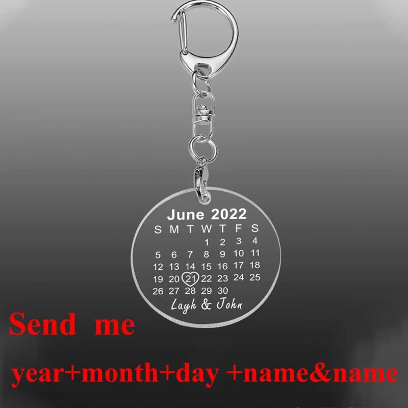 Acrylic Calendar Keychain Couple Gift - Personalized Keychain