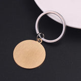 Personalized Stainless Steel Disc Keychain for Couples