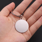 Personalized Stainless Steel Disc Keychain for Couples