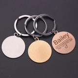 Personalized Stainless Steel Disc Keychain for Couples
