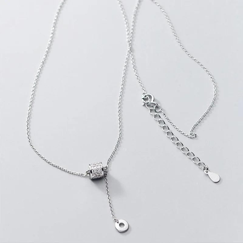 925 Sterling Silver Zirconia Pendant Necklaces Women Jewelry