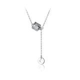 925 Sterling Silver Zirconia Pendant Necklaces Women Jewelry