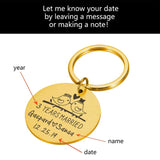 Personalized Couple Keychain Engraved Anniversary Keyring with Name Year