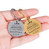 Personalized Couple Keychain Engraved Anniversary Keyring with Name Year