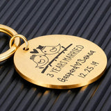 Personalized Couple Keychain Engraved Anniversary Keyring with Name Year