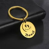Lemegeton Personalized Baby Name Birth Keychain Stainless Steel Key Chain