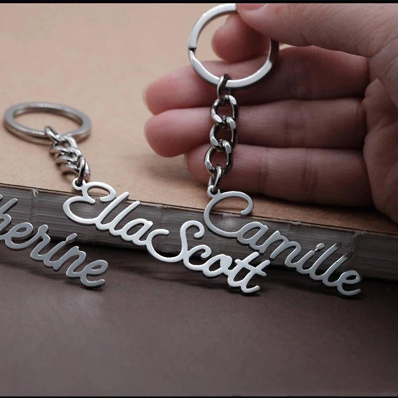 Women's Stainless Steel Letter Key Chain Ring - Birthday Gift