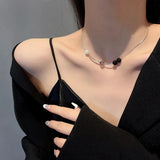 NC763 Beads Pendant Necklace Titanium Steel Woman's Gift