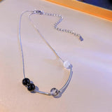 NC763 Beads Pendant Necklace Titanium Steel Woman's Gift