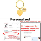 Personalized Heart Keychain, Stainless Steel Key Ring, Love Keychain
