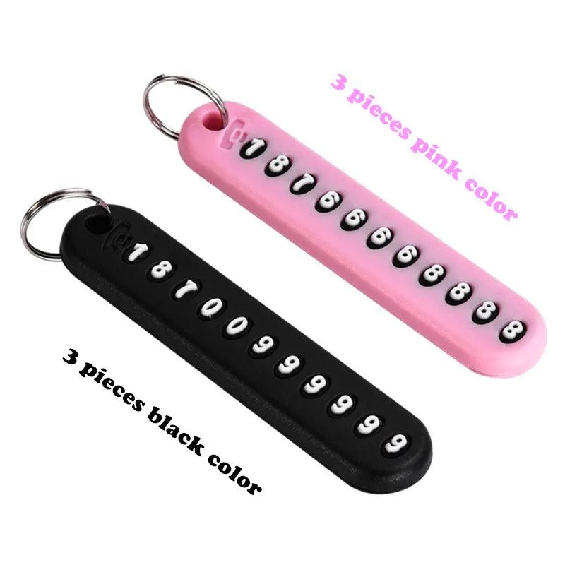 6 Pieces DIY Phone Numbers Keychain Personalized Gift Keyring Holder