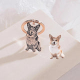 Custom Pet Photo Engraved Keychain Personalized Picture Keyring