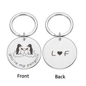 Engraved Letter Couple Love Gift Key Chain For Men Women Boyfriend Girlfriend
