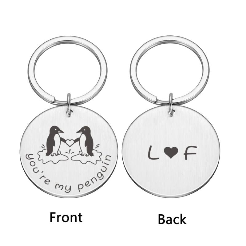Engraved Letter Couple Love Gift Key Chain For Men Women Boyfriend Girlfriend