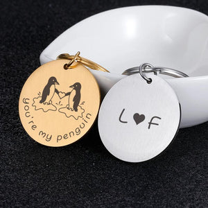 Engraved Letter Couple Love Gift Key Chain For Men Women Boyfriend Girlfriend