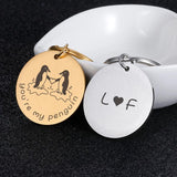 Engraved Letter Couple Love Gift Key Chain For Men Women Boyfriend Girlfriend