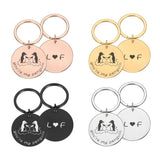 Engraved Letter Couple Love Gift Key Chain For Men Women Boyfriend Girlfriend