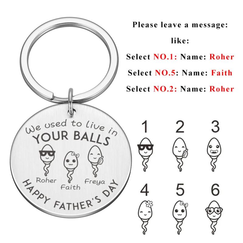 Father's Keychains Stainless Steel Personalized Gift For Dad