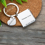 Calendar Keychain Stainless Steel Heart Keyring Wedding Personalized Gift