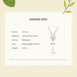 925 Silver Rose Flower Pendant Zircon Necklace Wedding Jewelry