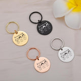 Family Name Engraved Keychains Jewelry Keepsake Bag Charm