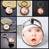 Personalized Photo Glass Key Chain Baby Accessories Jewelry Gift