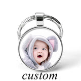 Personalized Photo Glass Key Chain Baby Accessories Jewelry Gift