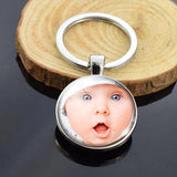 Personalized Photo Glass Key Chain Baby Accessories Jewelry Gift