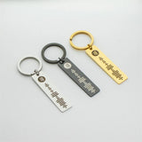 Engraved Voice Keychain Circle Key Chain Couple Jewelry