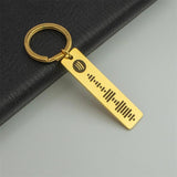 Engraved Voice Keychain Circle Key Chain Couple Jewelry
