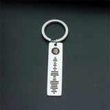 Engraved Voice Keychain Circle Key Chain Couple Jewelry
