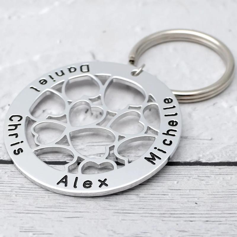 Custom Family Names Keychain Engraved Children's Name Key Chain