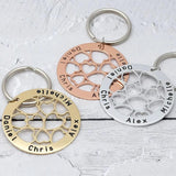 Custom Family Names Keychain Engraved Children's Name Key Chain