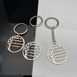 Tree of Life Family Keychain Customized Names Pendant Stainless Steel Key Chain