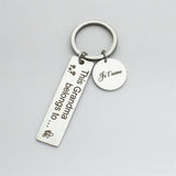Personalized Engraved Name Keychain Women Stainless Steel Bar Charm Key Ring