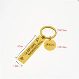 Personalized Engraved Name Keychain Women Stainless Steel Bar Charm Key Ring